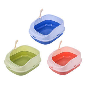 Bac à litière pour chat rectangulaire en PP, 47,7x38,7x20cm, type ouvert, toilette pour animaux de compagnie - Product Image 5