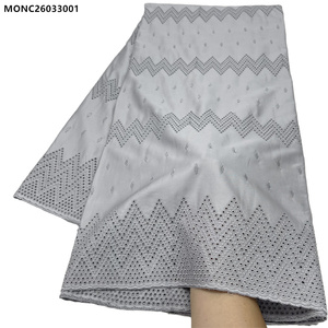 Tissu en dentelle suisse en voile brodé 100 % coton africain <span class=keywords><strong>royal</strong></span> - Product Image 5