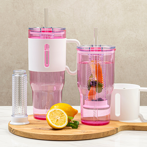 แก้วทัมเบลอร์พลาสติกสีชมพูขนาด46ออนซ์พร้อมฝาปิดทนทานสำหรับเครื่องดื่มทุกประเภทมาใหม่2025 - Product Image 5