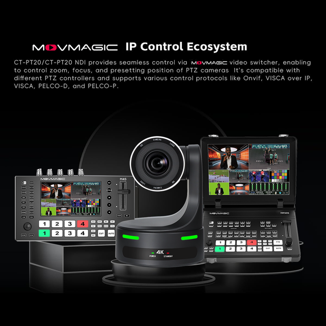 20X MC2-E Movmagic 1080P FHD & SDI PTZ Conference Camera with 1/2.8 Inch 310MP Sensor Voting Function ISO9001 Certified