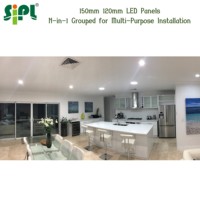 Plafonnier LED solaire de forme carrée, 2 en 1, luminaire d'intérieur, Non tubulaire, éclairage d'intérieur, idéal pour un plafond, 50W, 300mm, 2 unités