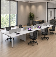 Bureau de personnel modulaire blanc moderne et durable avec cloison amovible, design écologique pour plusieurs postes de travail