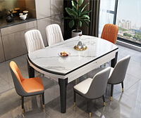 Ensemble table et chaises en pierre frittée et bois massif, design écologique et imperméable pour cuisine moderne et appartement