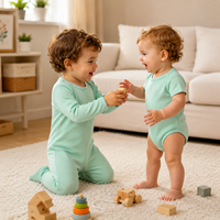 Ensemble de barboteuses pour bébé en coton biologique certifié GOTS, style personnalisé, vêtements pour nouveau-né sans couture pour la boutique Amaz Shopify