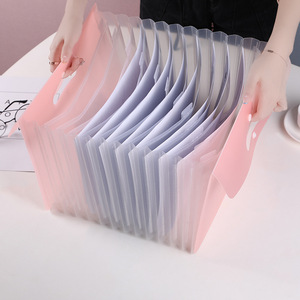 Thư mục accordion có thể mở rộng màu rắn: vật liệu PP, tay cầm mang nhiều lớp A4, tổ chức tập tin - Product Image 2