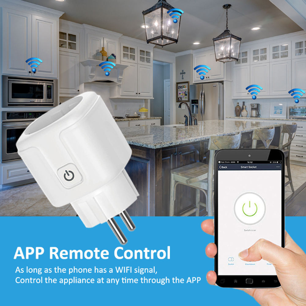 HONPNK Tuya ZigBee 3.0 EU France 16A Customized Voice Control Timer Socket Energy Monitor CE Certified TFT Smart Power Plug