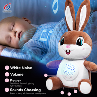 Peluche Lapin Chengji : Poupée Apaisante, Éducative et Interactive avec Lumières et Musique pour Enfants