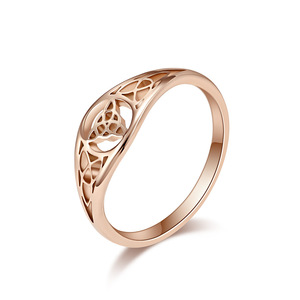 Nordic-style openwork Viking triangle knot openwork <b>titanium</b> steel <b>ring</b> for women, Celtic knot engagement <b>ring</b>, jewelry. - Product Image 1