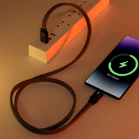 Offre Spéciale 27W Câble plat en silicone à charge rapide Câbles Micro USB Type-C Super Charge CType Câble de données pour téléphone portable