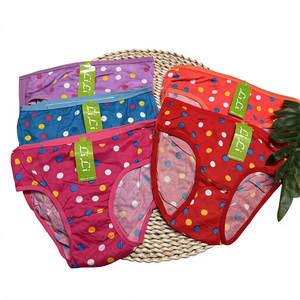 Amysi 2730 #   Hoog uitgesneden meisjesondergoed met middelhoge taille, kleur stippenprint, schattige onderbroek van melkzijde, 10-15 jaar oud - Product Image 2