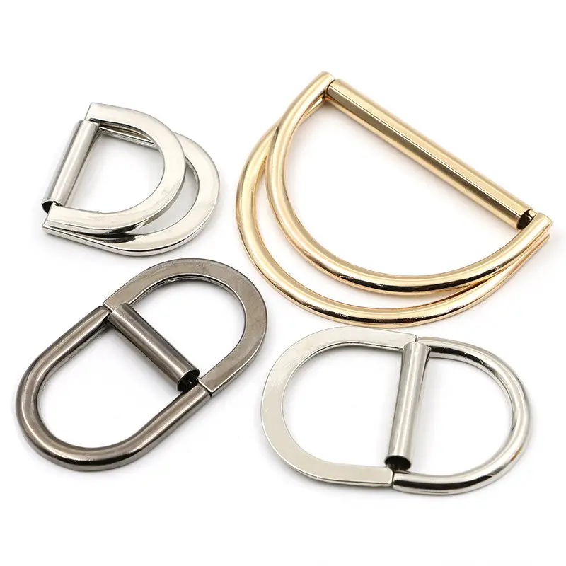 Offre Spéciale personnalisé pour les accessoires en métal pour sacs ceinture en cuir sac à main matériel en métal D forme anneau boucle