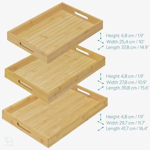 ถาดไม้ไผ่สี่เหลี่ยมถาดเสิร์ฟกาแฟแบบพกพาถาดไม้ไผ่สำหรับอาหาร - Product Image 4