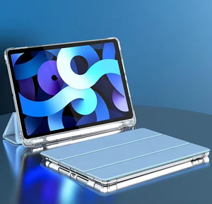 Venta al por mayor a prueba de golpes TPU Back Trifold Stand Smart Soft Tablet Cover Case para <span class=keywords><strong>iPad</strong></span> Air 4 <span class=keywords><strong>5</strong></span> <span class=keywords><strong>iPad</strong></span> <span class=keywords><strong>10</strong></span> <span class=keywords><strong>Pro</strong></span> 11 <span class=keywords><strong>Pro</strong></span> 12,9 - Product Image 1