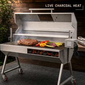 <span class=keywords><strong>Asador</strong></span> <span class=keywords><strong>de</strong></span> <span class=keywords><strong>Carbón</strong></span> <span class=keywords><strong>de</strong></span> Acero Inoxidable con Tapa para Asar Cordero Entero, <span class=keywords><strong>Asador</strong></span> <span class=keywords><strong>de</strong></span> Cerdo con Ruedas - Product Image 2