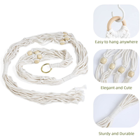 Panier suspendu pour plantes d'intérieur en coton tissé décontracté, style bohème, écologique, fait à la main, pour fleurs et plantes