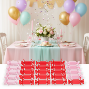 Boîtes à cadeaux en forme de bonbons roses et rouges, 40 pièces, avec ruban, pour fête d'anniversaire, emballage de biscuits et de collations - Product Image 2