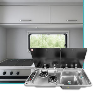Fregadero <span class=keywords><strong>JDA</strong></span> de Acero Inoxidable 304 de Alta Calidad con Estufa de Gas de Dos Quemadores para Autocaravanas, Caravanas, Barcos y Yates - Product Image 5