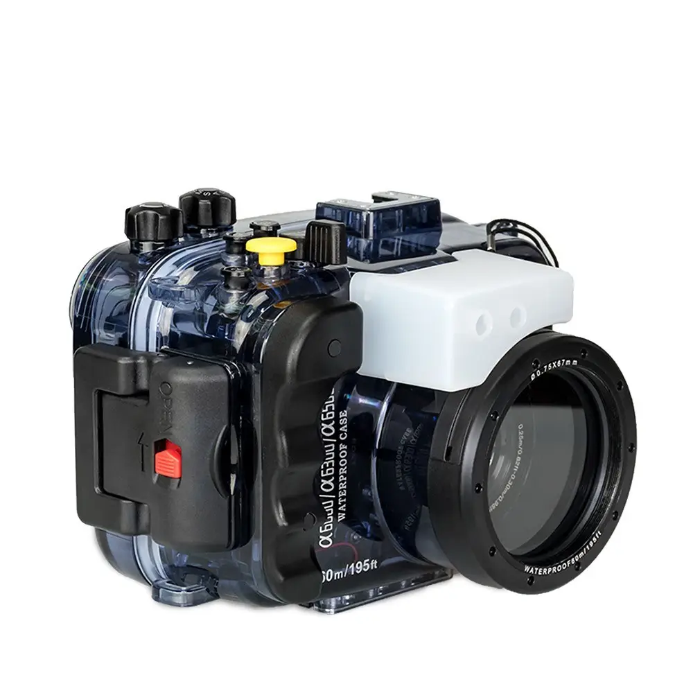 Su geçirmez kamera muhafazası dalış kılıf koruyucu kabuk sualtı 60m/195ft uyumlu Sony A6000/A6300/A6500