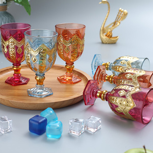 卸売7個入り ゴールドとレッド、シルバーとブルーのウォータージャグ グラスウォーターセット グラスタンブラー ジャグピッチャーセット 蓋付き ドリンクセット - Product Image 4