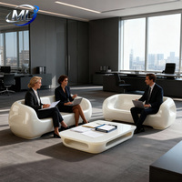 Ensemble de canapés sectionnels, chaises et tables en fibre de verre sur mesure, modernes, luxueux et durables, forme personnalisée pour hôtels, villas, bureaux, écoles