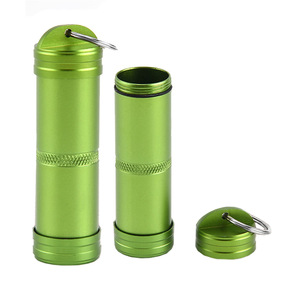 Tube de rangement pour premiers secours en alliage d'aluminium, 93x22mm, résistant à l'eau, pour le camping en plein air, les voyages, les médicaments, les bouchons d'oreilles - Product Image 1