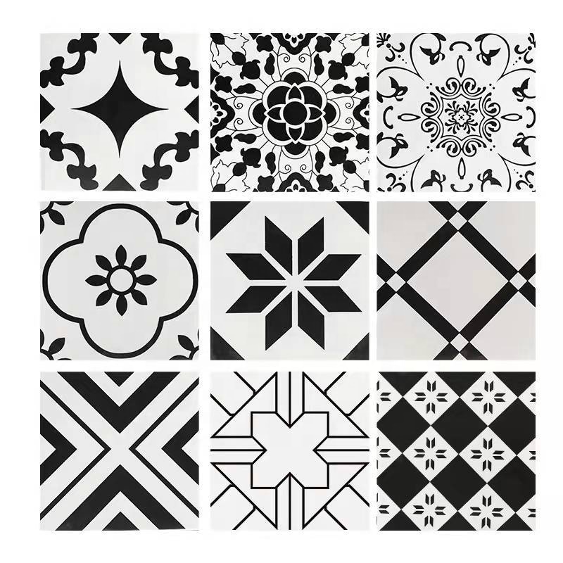 floor tile black white checker board