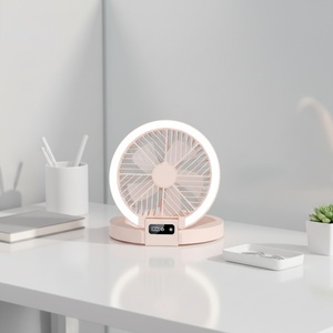 Electric Foldable Mini Desktop Fan Brushless Motor 5-Speed Settings LED Night Light Button Control 1200mAh Battery <b>Car</b> Outdoor - Product Image 3