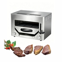 Grill à steak électrique commercial haute capacité, machine à viande avec thermostat réglable 600 ℃   Four à griller les steaks à haute température