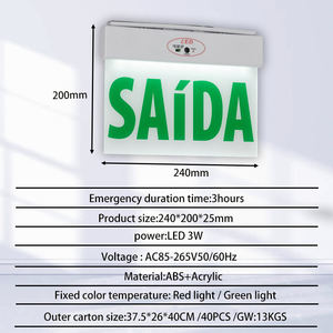 Panneau de sortie d'urgence en plastique Tuoming Battery Green SAIDA avec éclairage LED SAIDA pour la sécurité incendie - Product Image 2