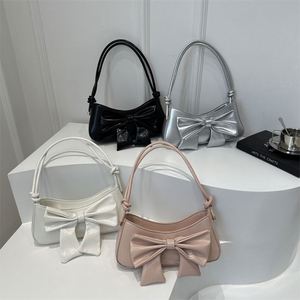 New Bow Crocodile <b>Messenger</b> <b>Bag</b> Zip Closure Single Strap PU Lining Underarm Bow Shoulder <b>Bag</b> Summer Handbag for <b>Ladies</b> - Product Image 1