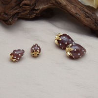Haute qualité résine bijoux accessoires fraise perle boucles d'oreilles bricolage boucle d'oreille collier accessoires pendentifs à breloque pour les femmes