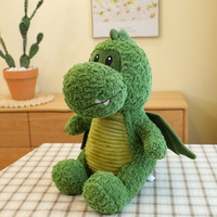 Personnalisé doux mignon vert petit Dragon volant coton rempli de peluche oreiller jouet pour enfants décor à la maison anti-Stress personnalisé
