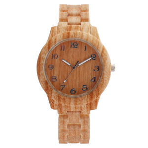 Reloj elegante para hombre con textura de madera, reloj de cuarzo digital simple e informal con textura de madera - Product Image 5