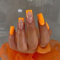 Faux ongles de haute qualité, style French Manucure, forme cercueil, à coller, en acrylique, pour professionnels