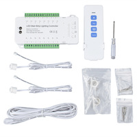 Barres lumineuses LED intelligentes à détection humaine, 16 marches, avec télécommande, capteur de mouvement, éclairage d'escalier, DC12V 24V, 9 modes réglables, applique murale