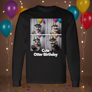 T-shirt à manches longues pour anniversaire avec motif Otter mignon - Product Image 3