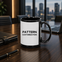 Mug à sublimation noir de 15 oz avec zone d'impression - Base élégante surdimensionnée pour les cadeaux de témoin et pour hommes