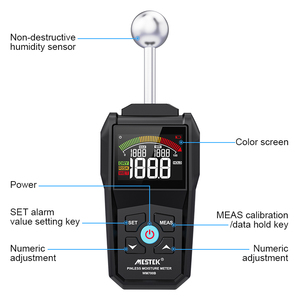 Testeur d'humidité sphérique numérique WM700B, affichage LCD multifonctionnel, humidimètre non invasif pour panneaux muraux, plaques de roche, carton - Product Image 3