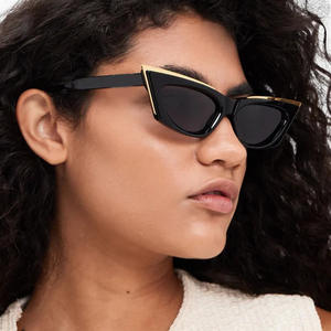 Gafas de Sol Personalizadas con Logotipo, Estilo Vintage 2025, Montura Pequeña de Aleación para Hombre, Protección UV400, Color Caramelo, Gafas de Sol de Ojo de Gato para Mujer - Product Image 3