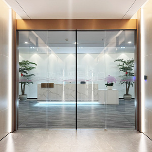 Portes coulissantes automatiques intelligentes, modernes, simples, à capteur, sans cadre, électriques pour centres commerciaux, gares, rivière du Yangtsé - Product Image 1