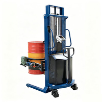 Rotateur de fûts semi-électrique à double moteur avec pesage, capacité 450 kg, pour fûts d'huile à débit contrôlé, avec échelle électronique et variateur de vitesse