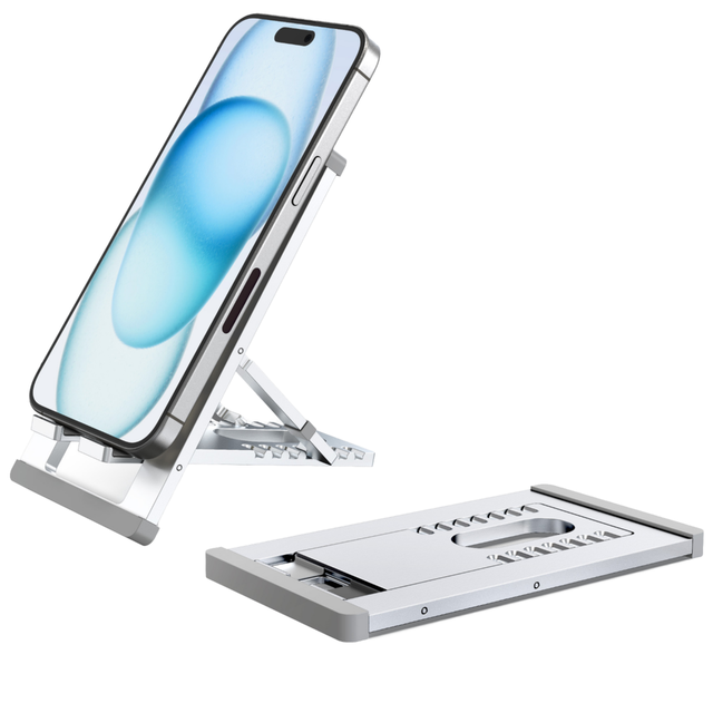 2025 Magnetic Aluminum Alloy Adjustable Foldable Desk Phone Holder for 16 15 14 13 for Google Smartphones