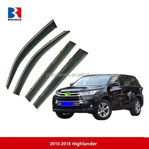 Déflecteurs de vent pour Toyota Highlander 2015-2020, visière de fenêtre en PC avec accessoires auto en acier inoxydable - Product Image 2