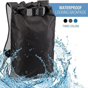 Anti Theft Waterproof Backpack with Combination Lock Roll Top Lightweight Drawstring <b>Bag</b> Secure Pocket for Beach Travel Gym - Product Image 4