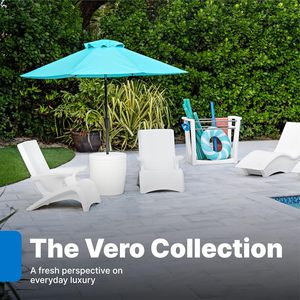 Step2 <span class=keywords><strong>Vero</strong></span> Adirondack Chair Élégant 9 pouces blanc piscine chaise longue eau lestée soleil étagère résistant à la décoloration étanche Patio - Product Image 6