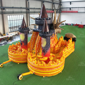 Castillo Inflable Comercial Personalizado de PVC de la Fábrica WINSUN con Pista de Obstáculos de Dinosaurios, Pared de Escalada y Tobogán - Product Image 4