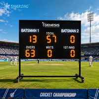 Tableau de scores électronique LED professionnel pour matchs de cricket en plein air sur support roulant