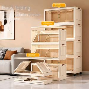 Многофункциональный складной шкаф ZD503 на колесиках, идеально подходит для хранения и организации одежды в спальне. - Product Image 2