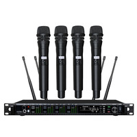 Système de Microphone Sans Fil AD4Q-B 512-937mhz UHF pour Karaoké, Scène, Audio, Casque, Micro-Cravate, 4 Canaux