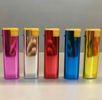 Briquet à gaz métallique, torche à jet puissant, flamme bleue, coupe-vent, durable, rechargeable, électronique tactile, logo personnalisé, cadeau pour l'extérieur, cigarette